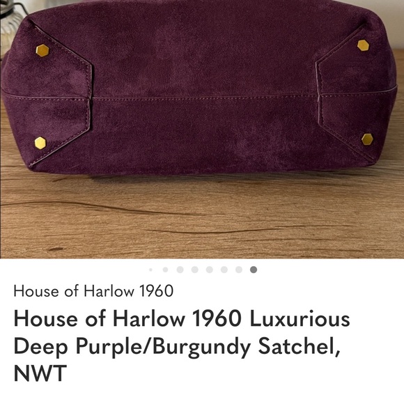House of Harlow 1960 Luxurious Plum/Purple Satchel - Picture 9 of 9